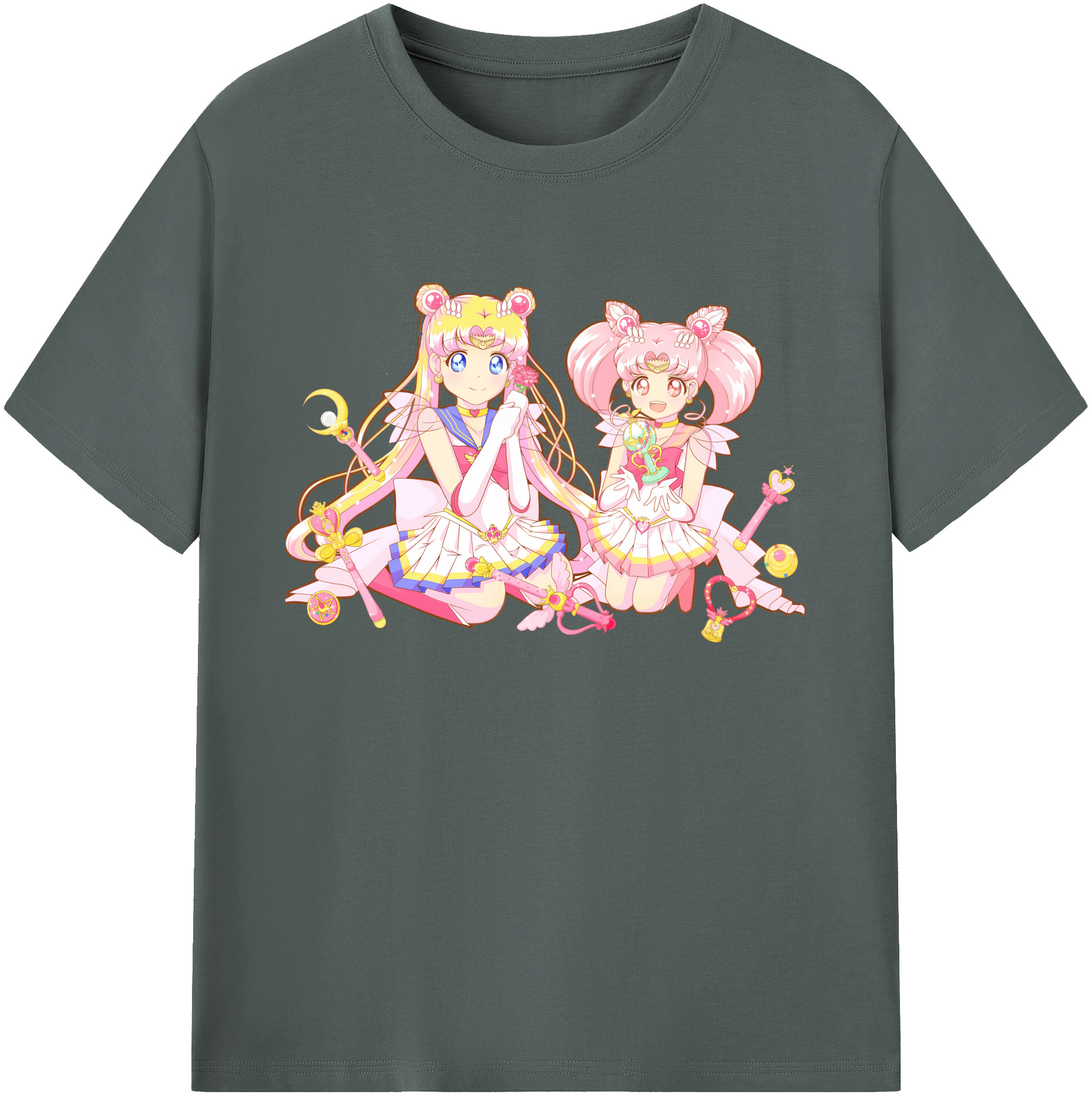 （画像用） 美少女戦士セーラームーン 月野 うさぎ つきの うさぎ Sailor Moon Tsukino Usagi 綿100％ メンズ半袖Tシャツ｜肌触りやわらか＆通気性